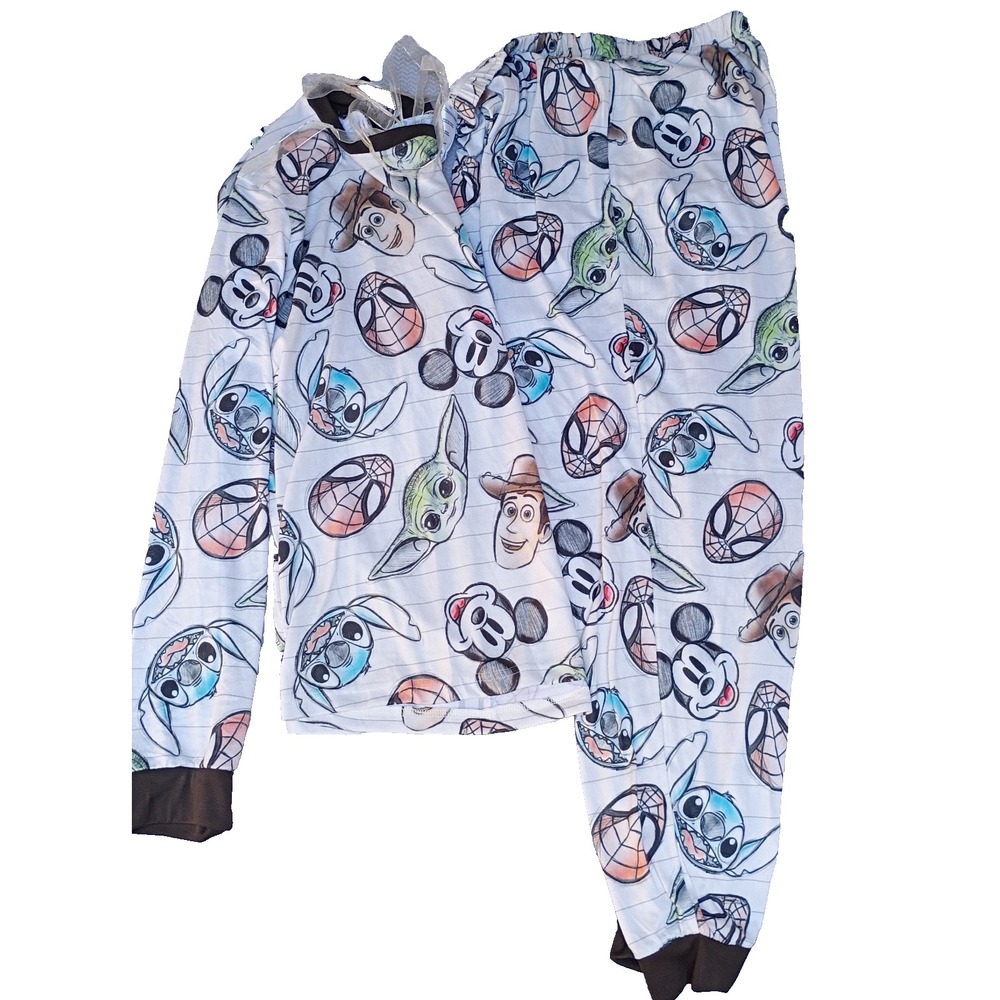 Disney 100 years Women's Pajamas Mickey, Stitch, Woody, Yoda, Spider man Size M